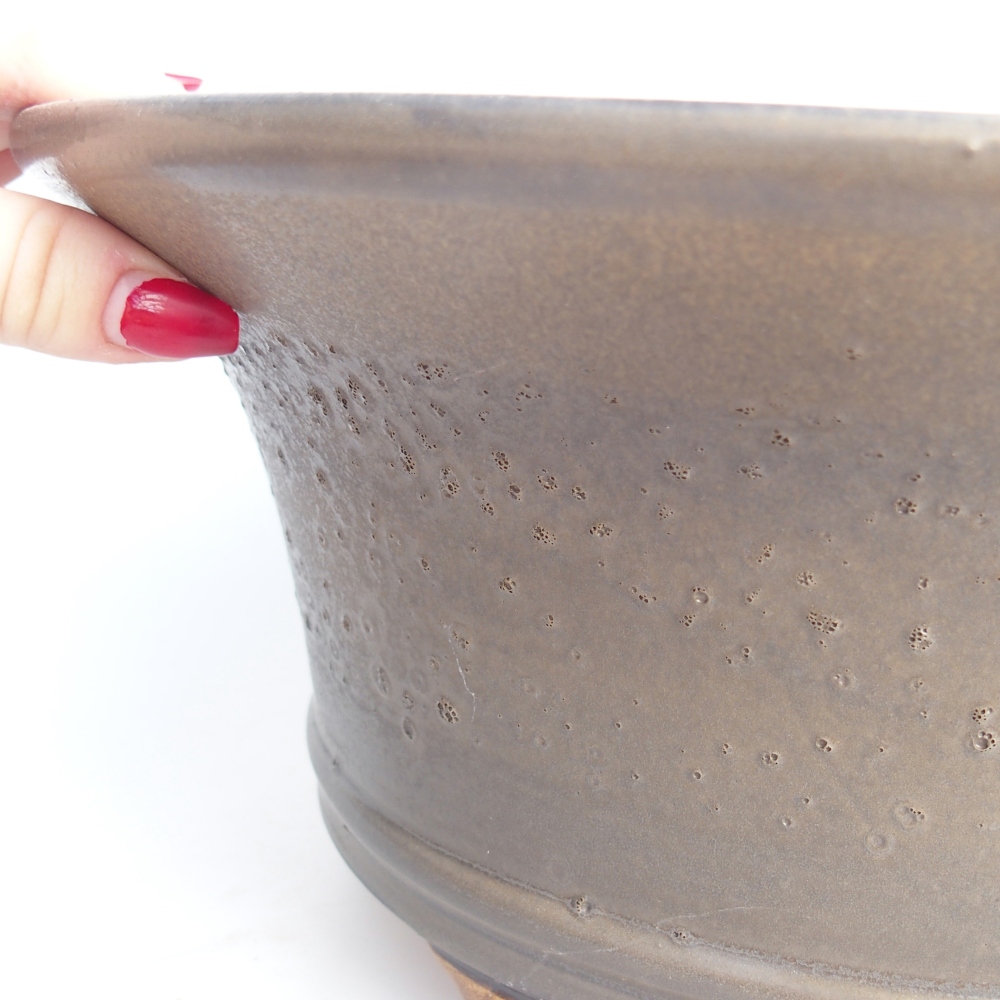 Keramická miska na bonsaje 31,5 x 31,5 x 14 cm, hnedá