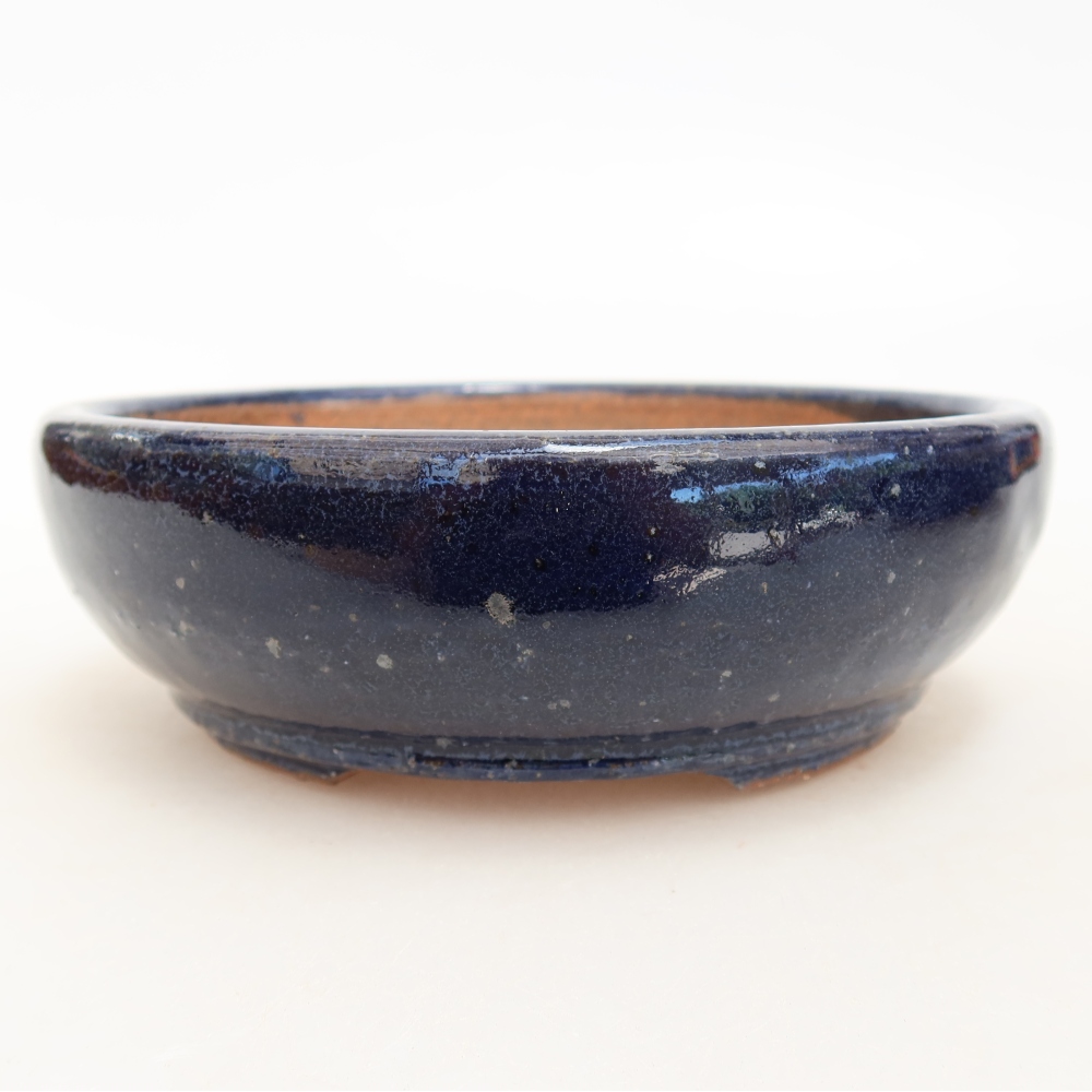 Keramická miska na bonsai 14,5 x 14,5 x 4,5 cm, farba modrá