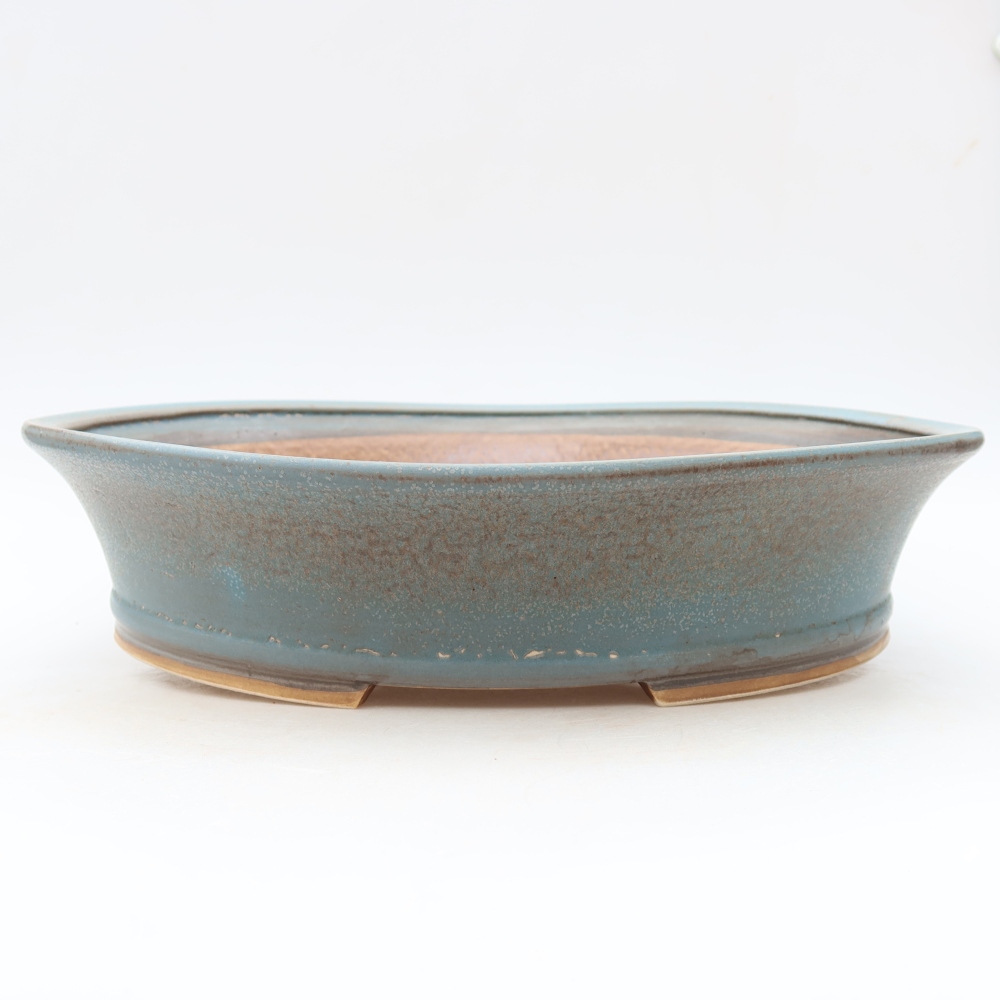 Keramická miska na bonsaje 26,5 x 24 x 5,5 cm, farba modrá