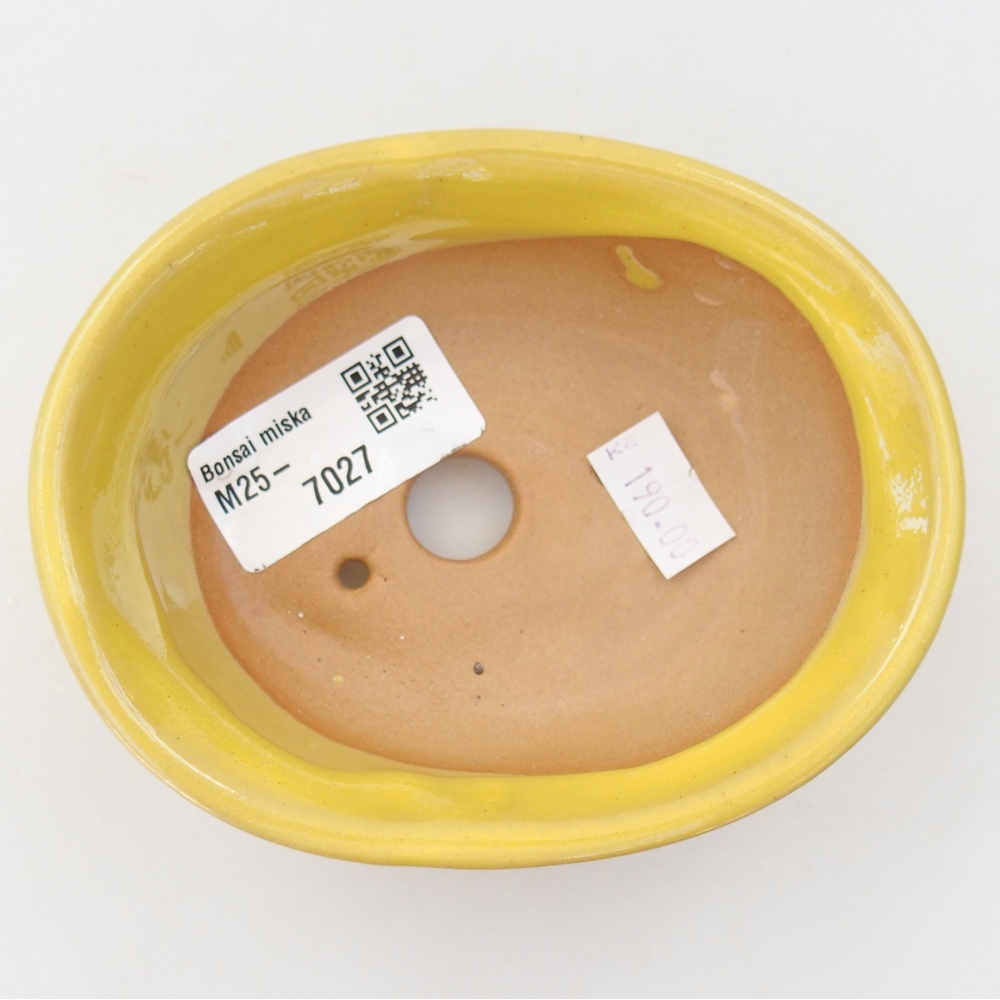 Keramická miska na bonsaje 11 x 9 x 4 cm, žltá