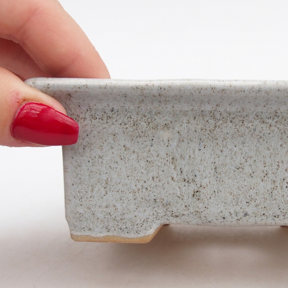 Keramická miska na bonsaje 11 x 8,5 x 4 cm, sivá