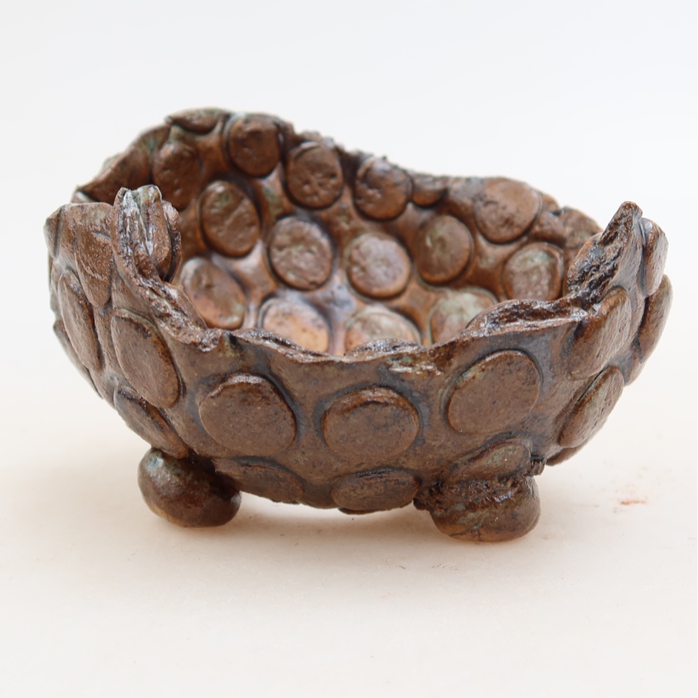 Keramická škrupina  8,5 x 8,5 x 6 cm, farba hnedozelená