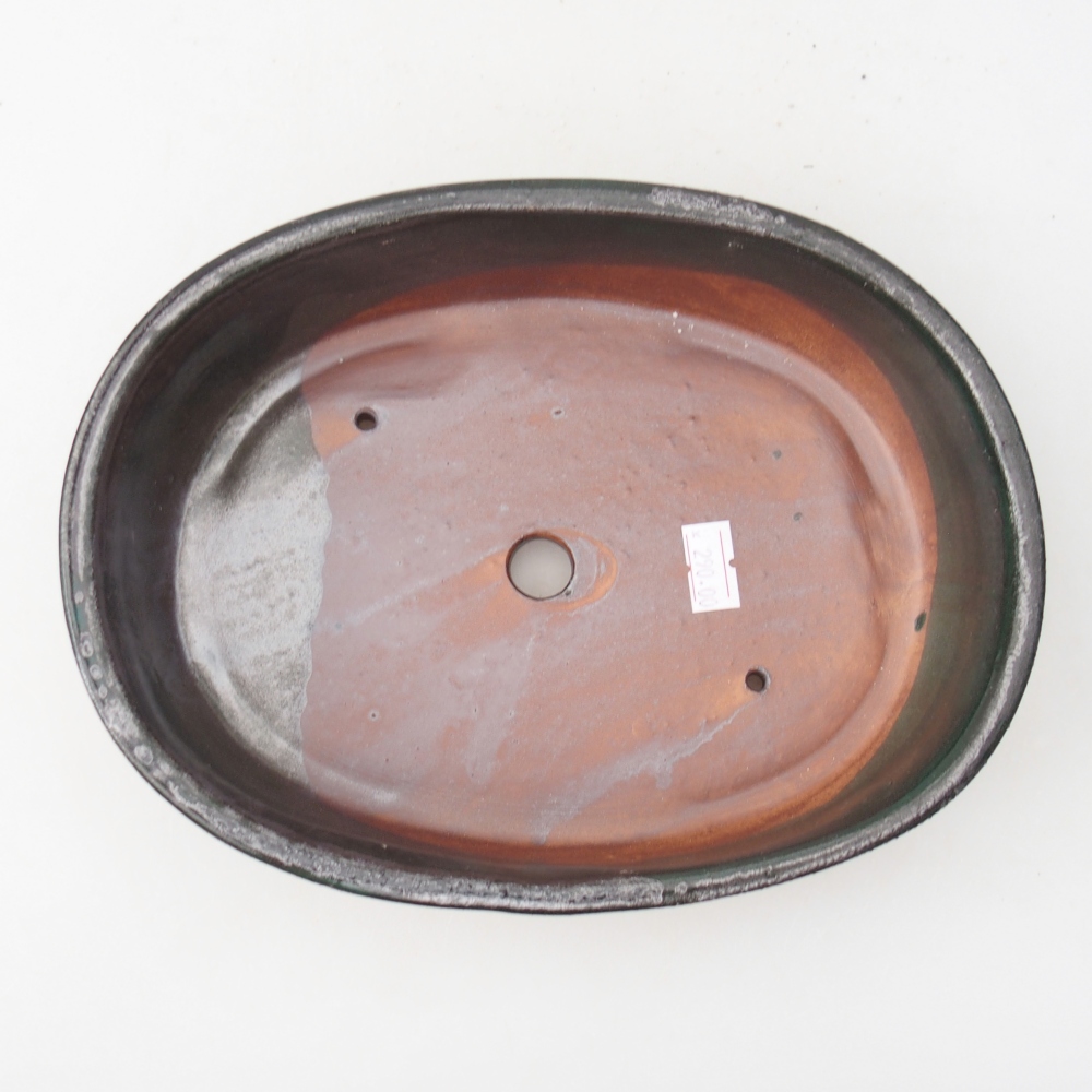 Keramická miska na bonsaje 22 x 17 x 5 cm, zelená metalíza