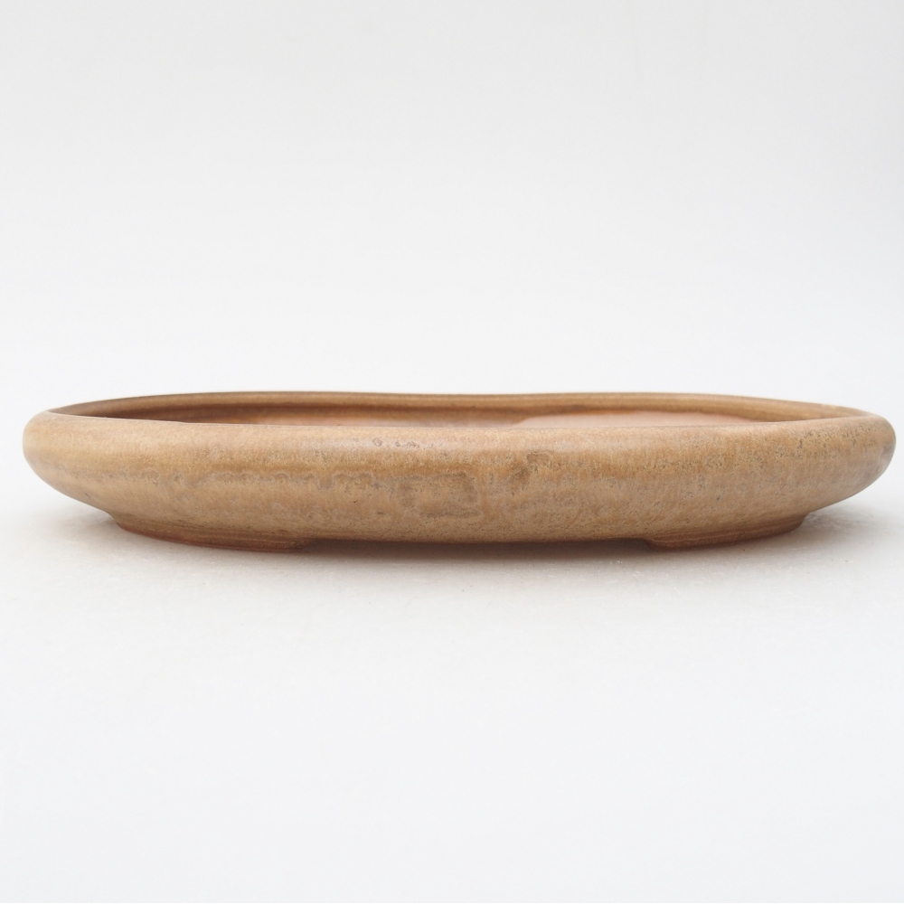 Keramická bonsajová miska 22,5 x 16,5 x 3 cm, farba béžová