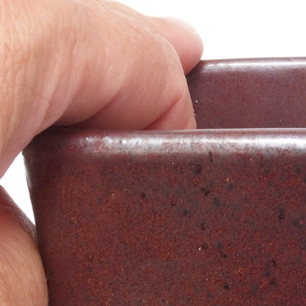 Keramická bonsai miska 8,5 x 8,5 x 11 cm, farba hnedá