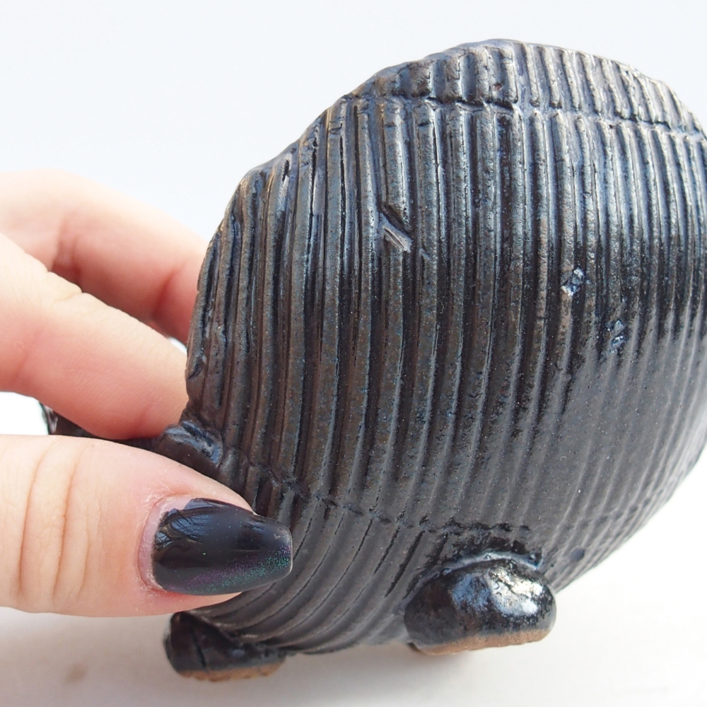 Keramická mušľa 10,5 x 9,5 x 6,5 cm , farba modrá