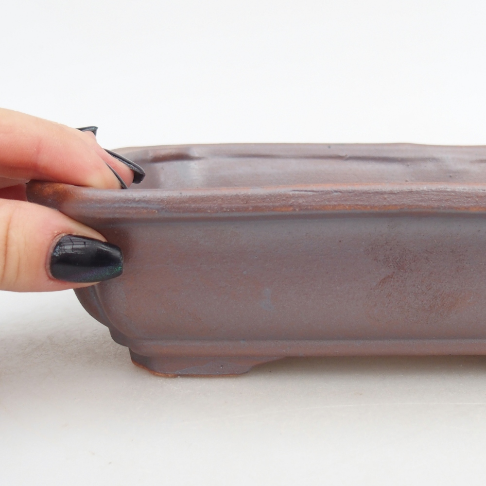 Keramická bonsajová miska 18 x 13,5 x 5 cm, farba kovu