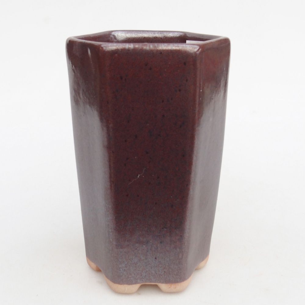 Keramická miska na bonsaje 10 x 8,5 x 14,5 cm, bordová