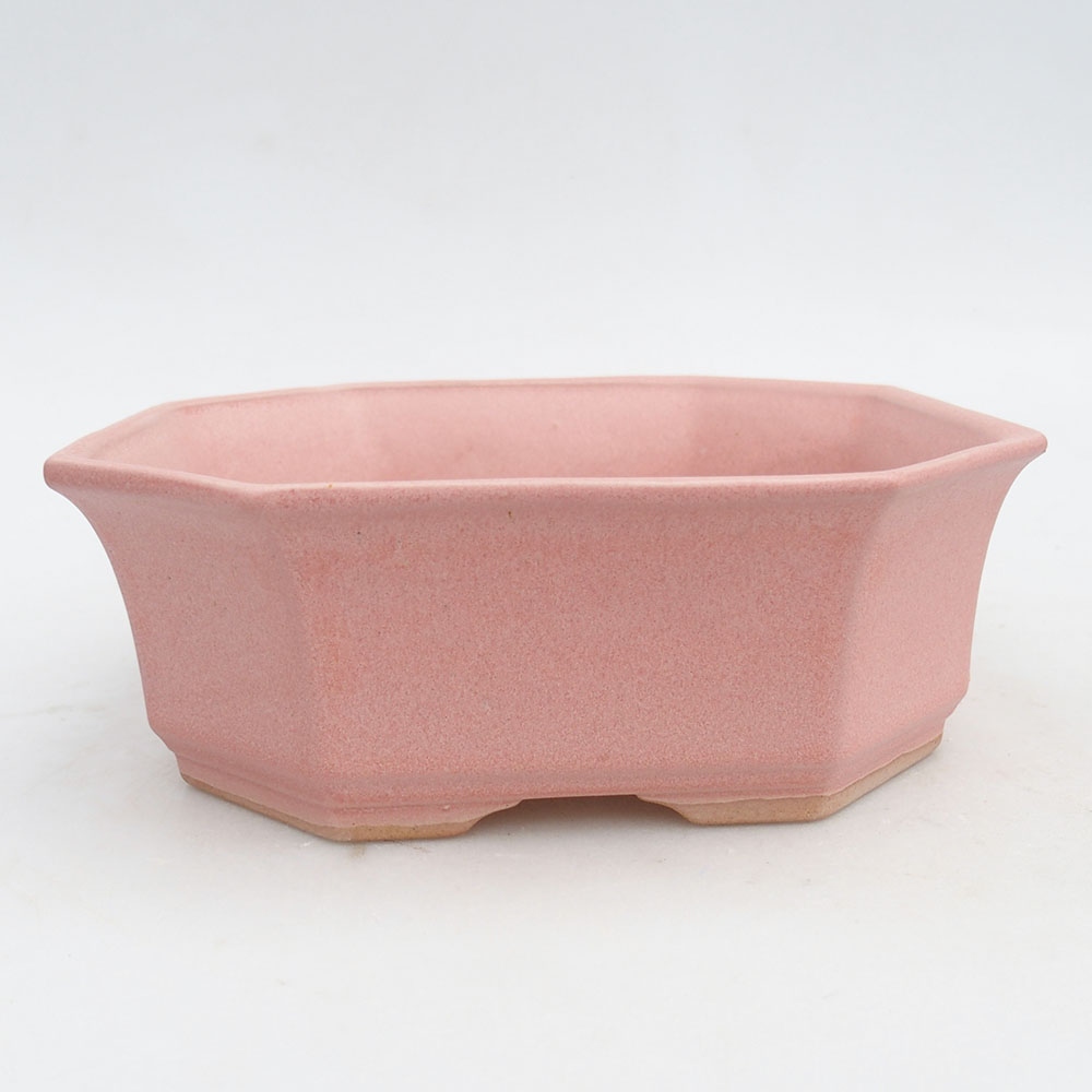 Keramická miska na bonsaje 17,5 x 17,5 x 6 cm, ružová