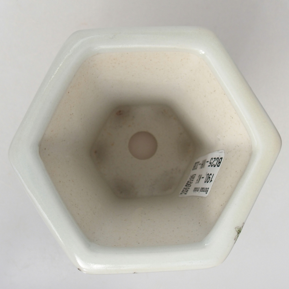 Keramická miska na bonsaje 10 x 9 x 9 cm, farba biela