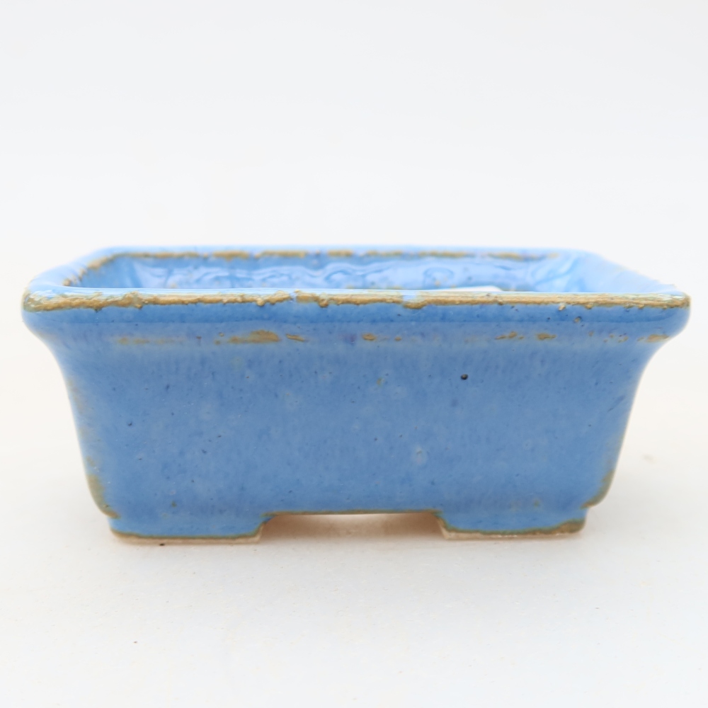 Keramická miska na bonsaje 6,5 × 4 × 2,5 cm, farba: modrá