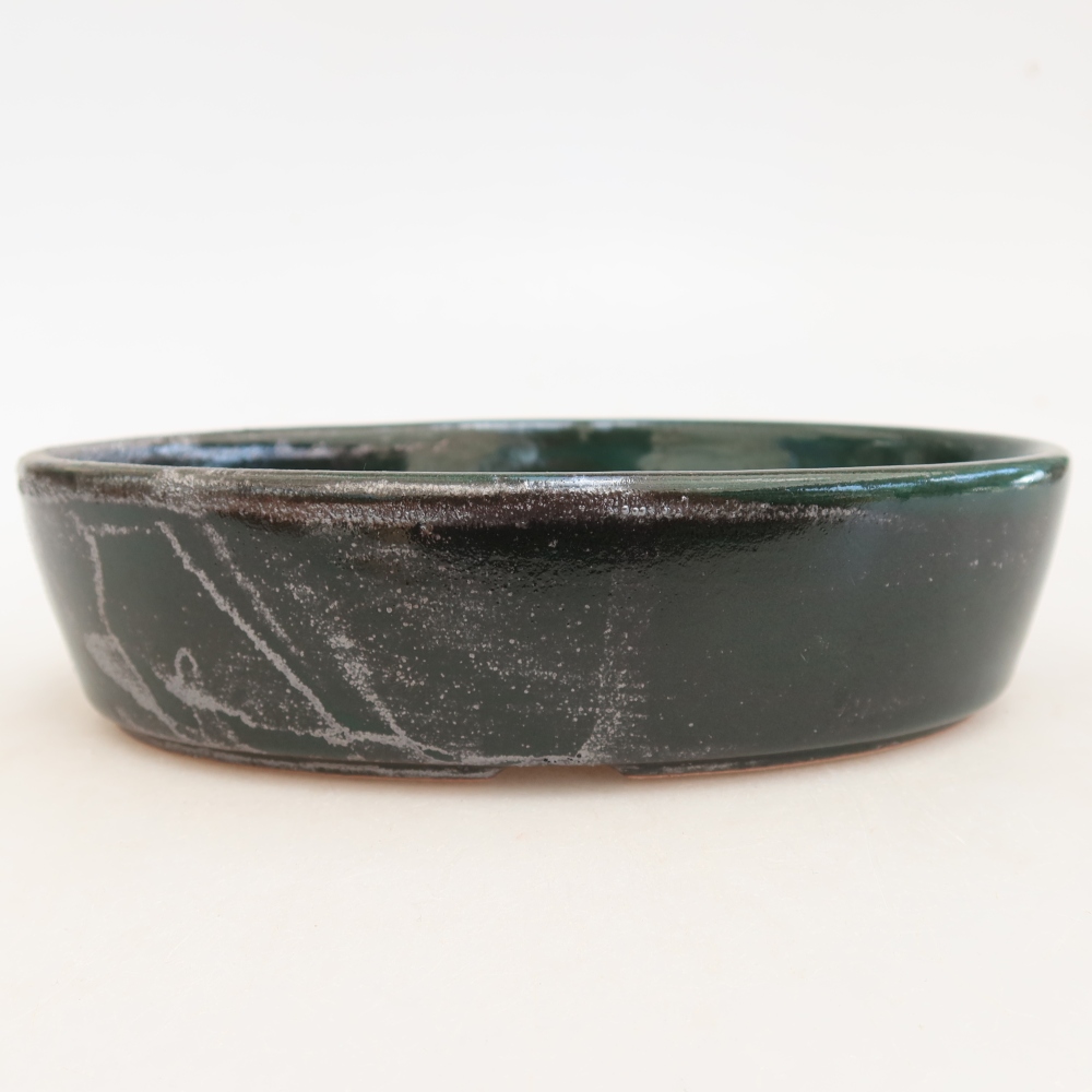 Keramická miska na bonsaje 16,5 x 11,5 x 4,5 cm, zelená