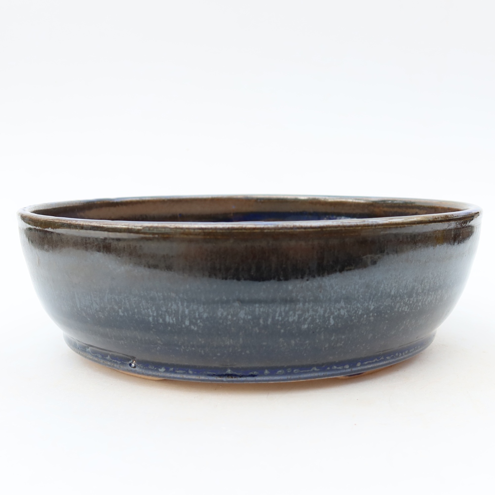 Keramická miska na bonsaje 21 x 21 x 6 cm, farba modrá