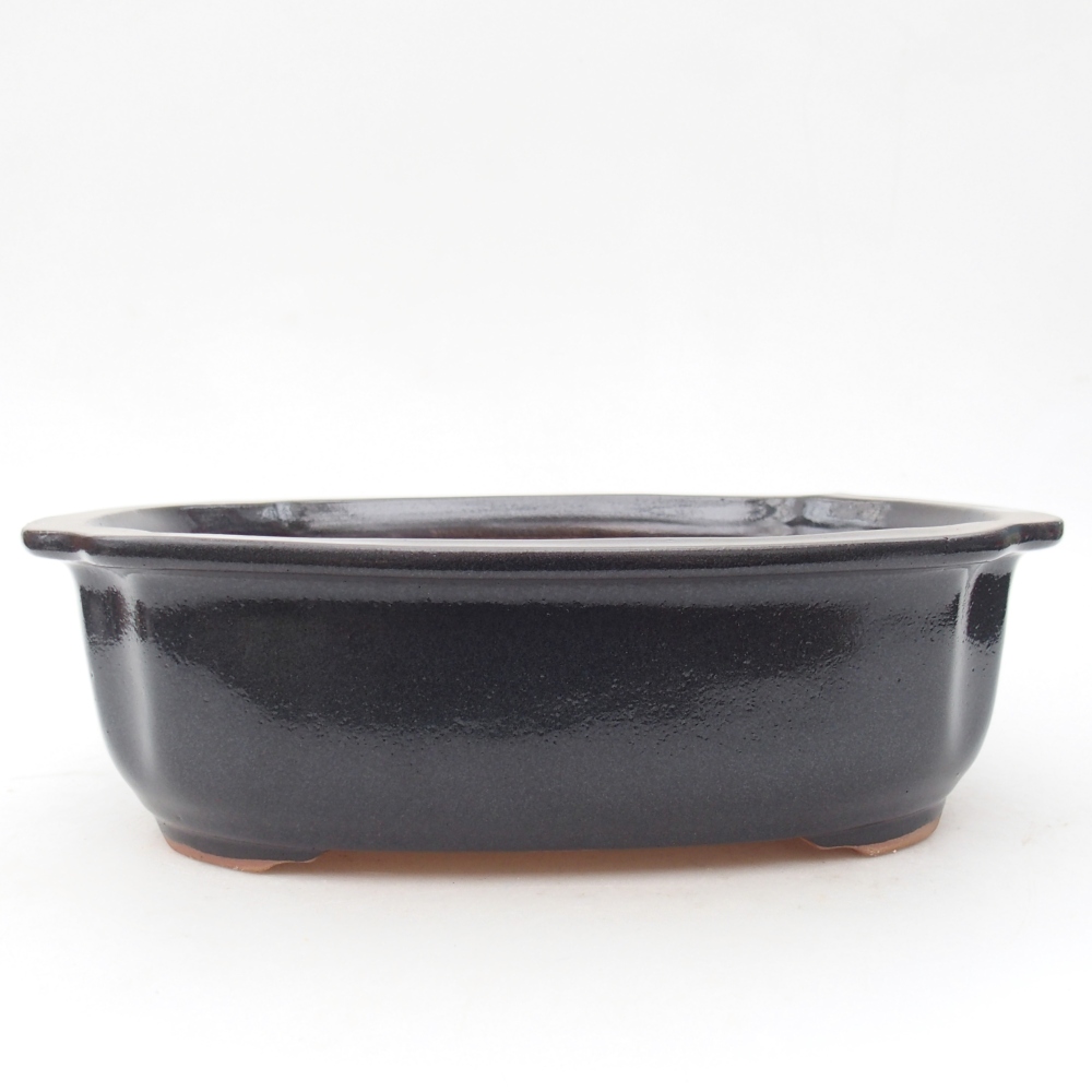 Keramická miska na bonsaje 25 x 21 x 7,5 cm, sivá