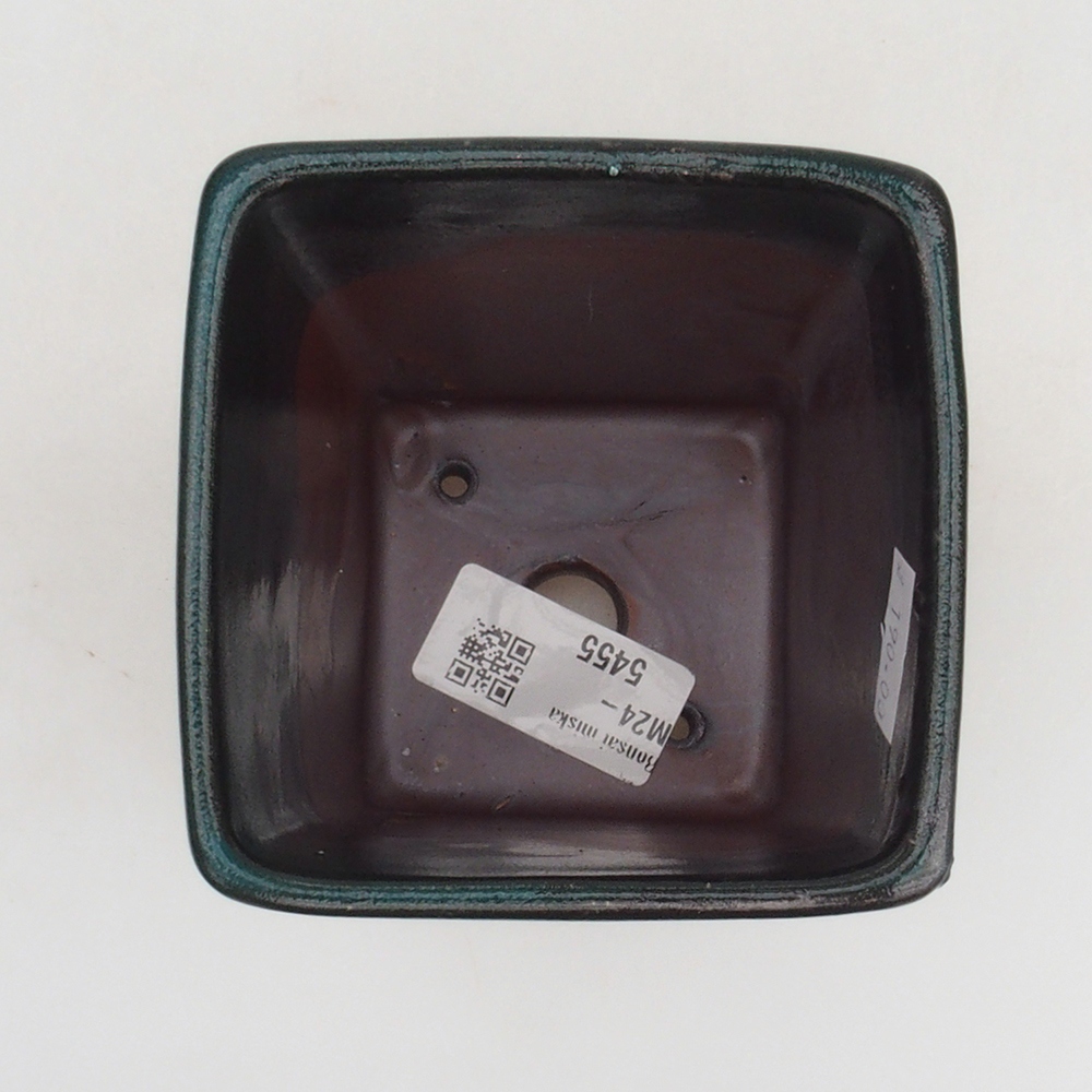 Keramická bonsai miska 9 x 9 x 11 cm, farba zelená