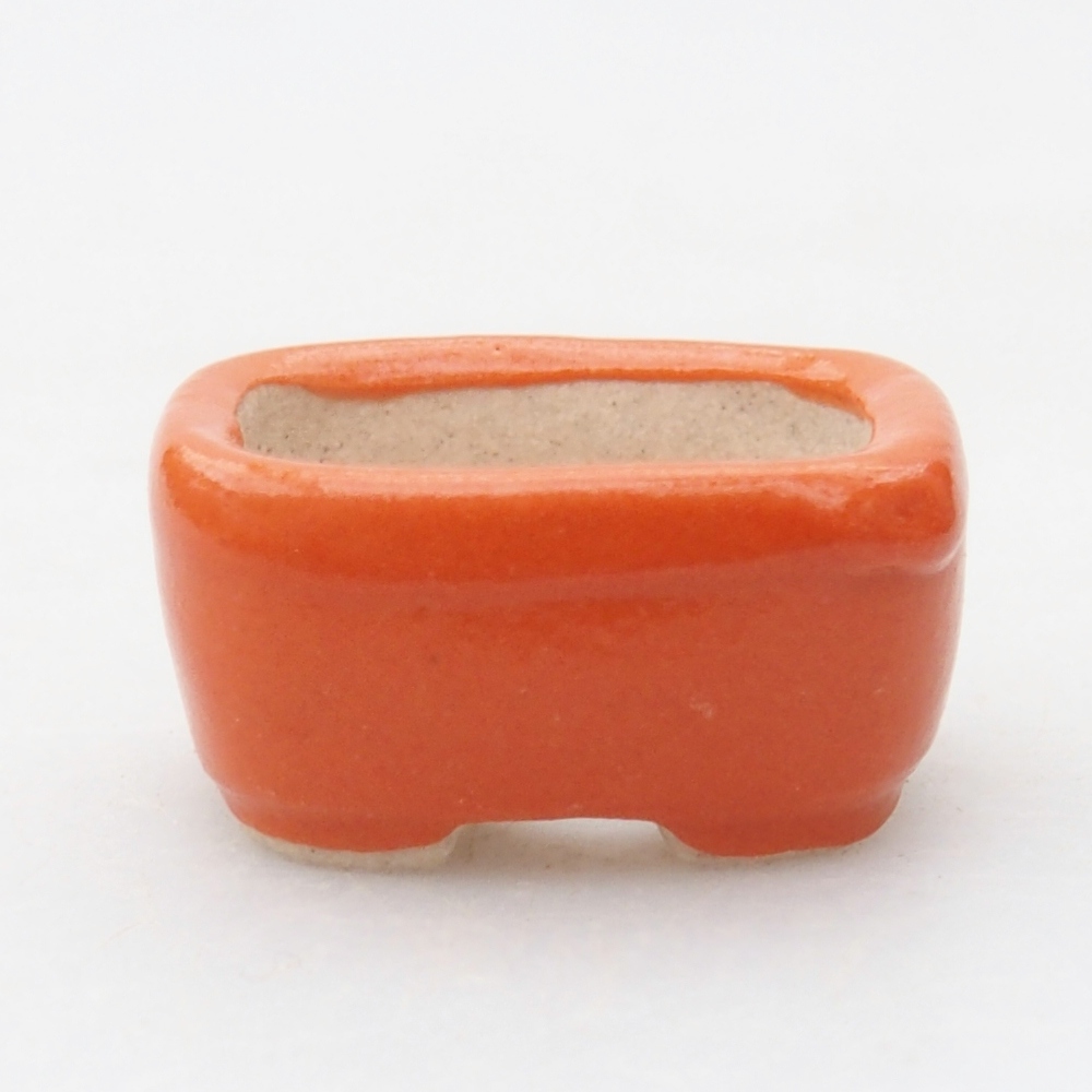 Mini bonsajová miska 2,5 x 2,5 x 1 cm, oranžová