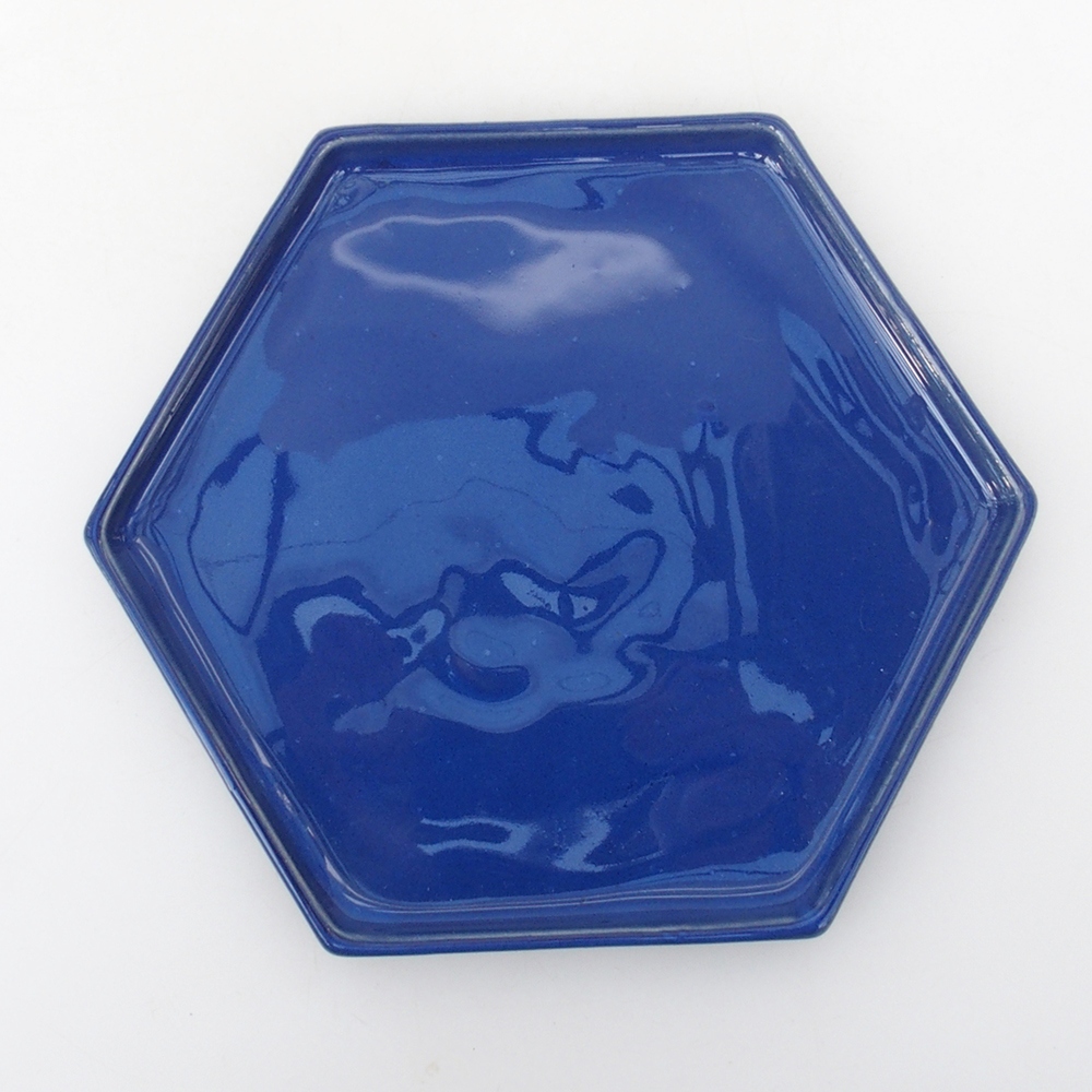 Keramická podmiska H53 -18,5 x 17 x 1 cm - modrá