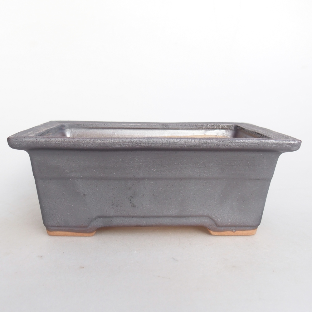 Keramická miska na bonsaje 16 x 12 x 6 cm, farba kovu