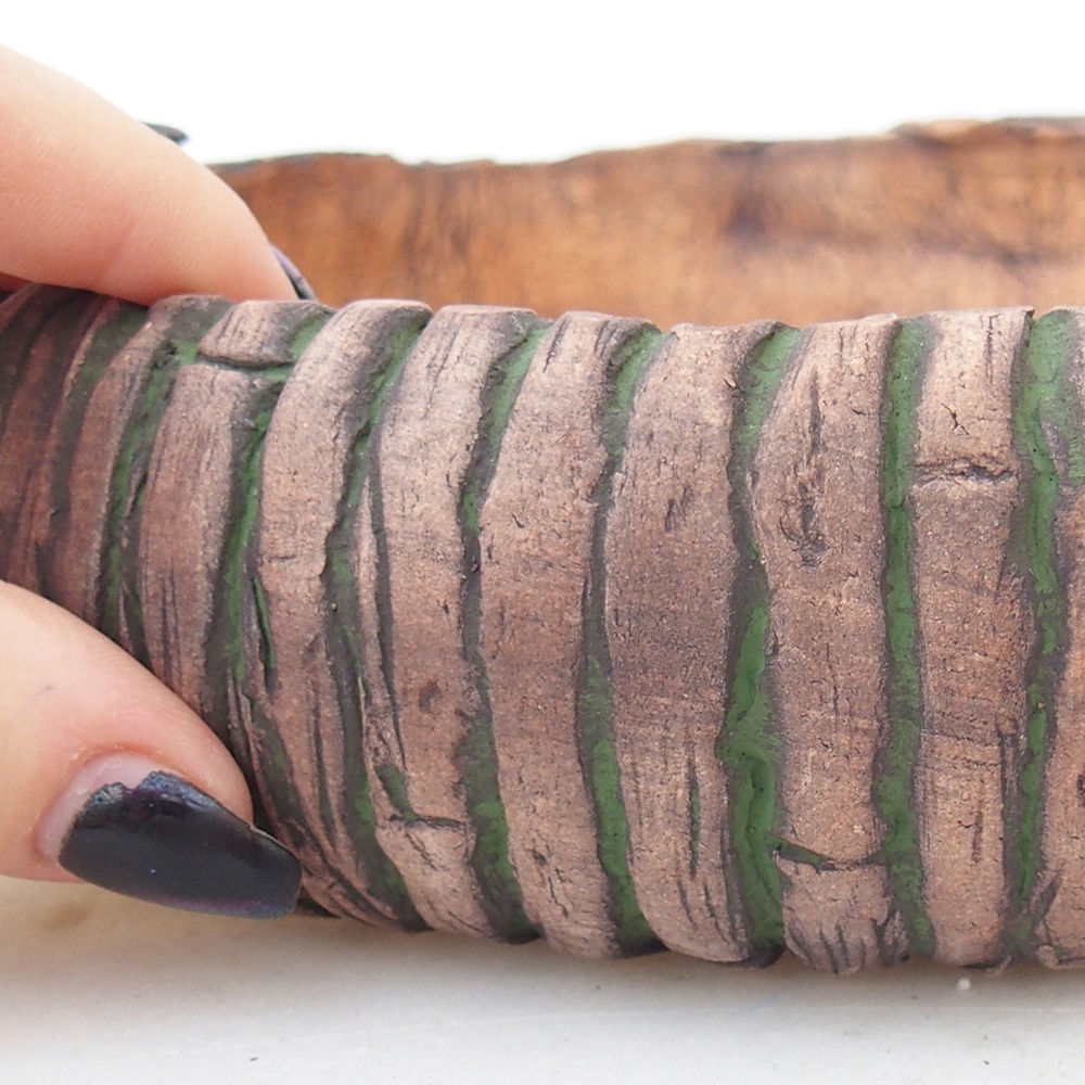 Keramická miska na bonsaje 20 x 20 x 5 cm, zelená