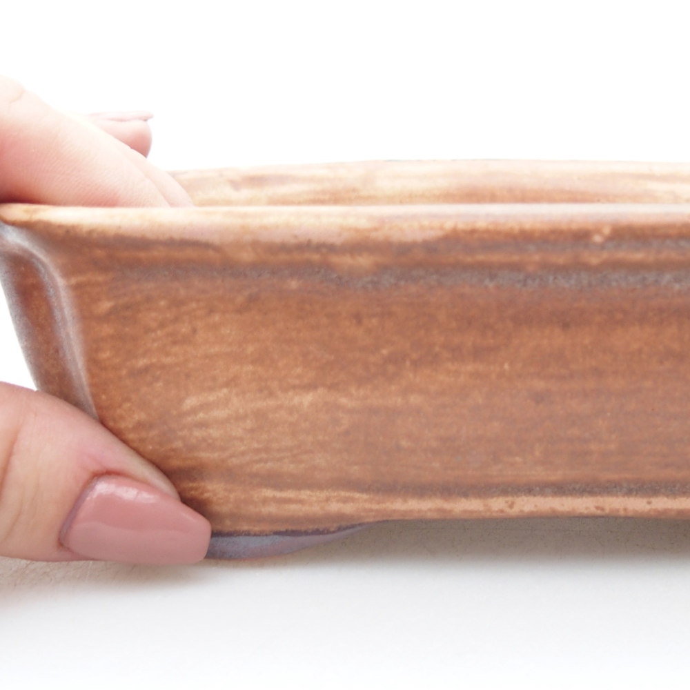 Keramická miska na bonsaje 15,5 x 12 x 4,5 cm, ružová