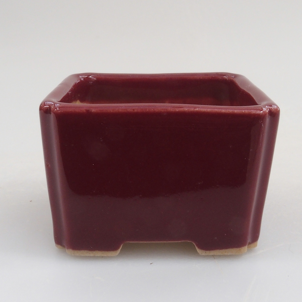Mini bonsai miska 4,5 x 4,5 x 3 cm, farba vínová
