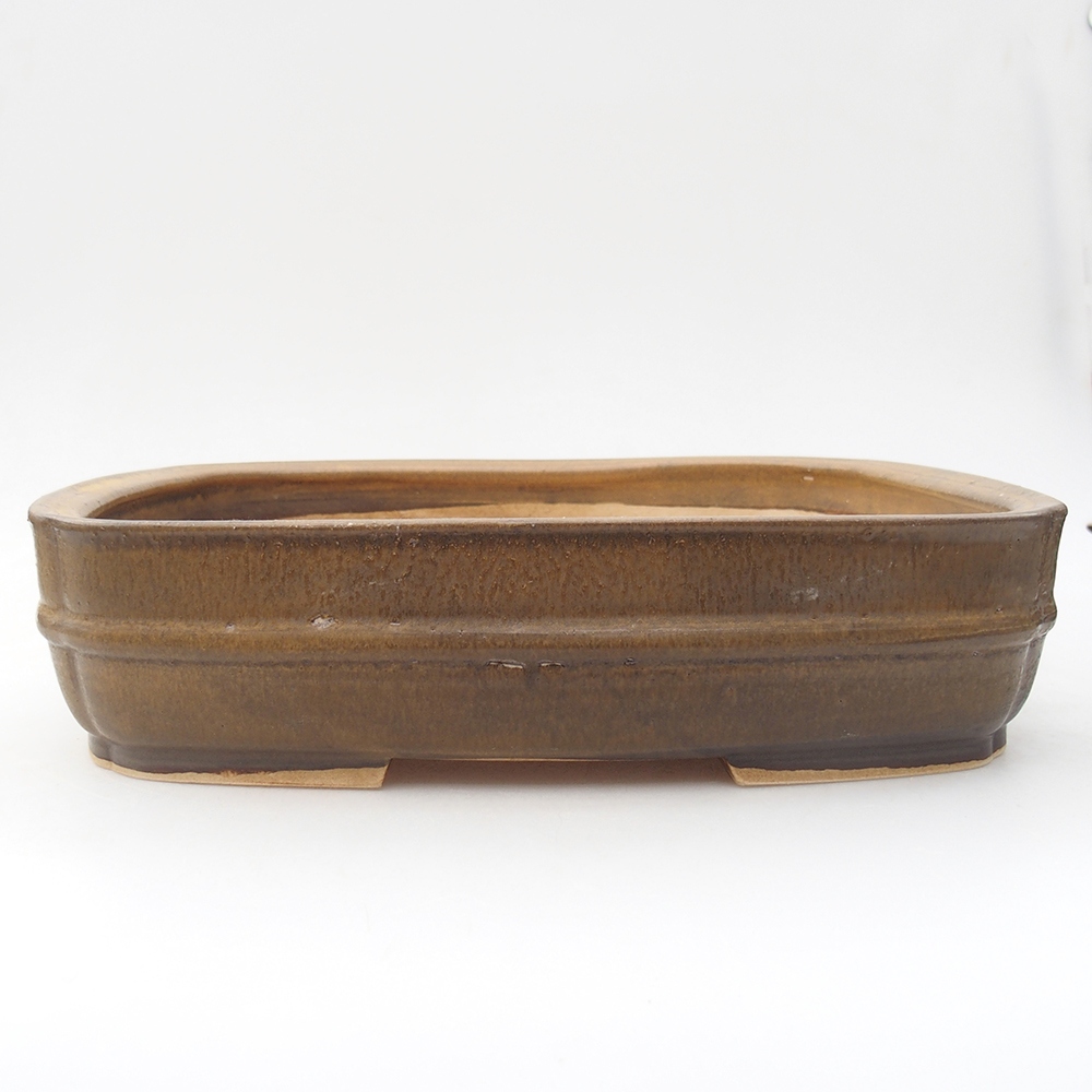 Keramická bonsai miska 29 x 23,5 x 7  cm, farba hnedá