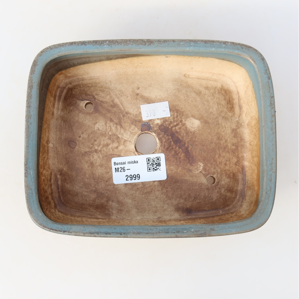 Keramická miska na bonsai 17 x 13,5 x 4,5 cm, farba modrá