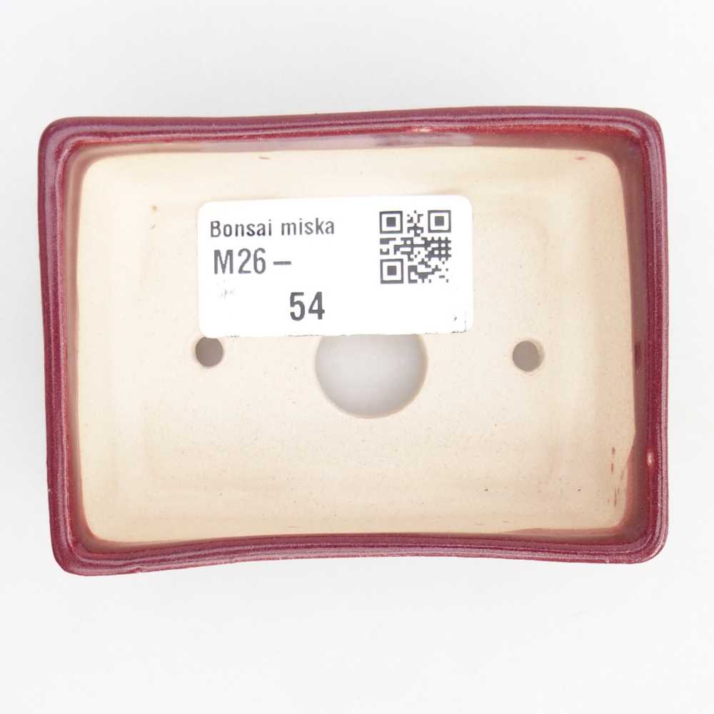 Mini bonsajová miska 8 x 6 x 2,5 cm, bordová