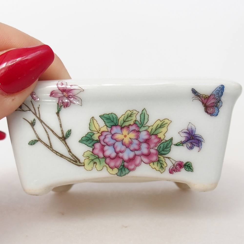 Mini bonsajová miska 8 x 6,5 x 3,5 cm, biela