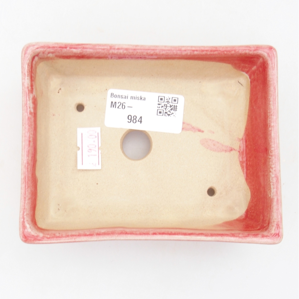 Keramická bonsajová miska 11,5 x 9 x 3,5 cm, farba červená