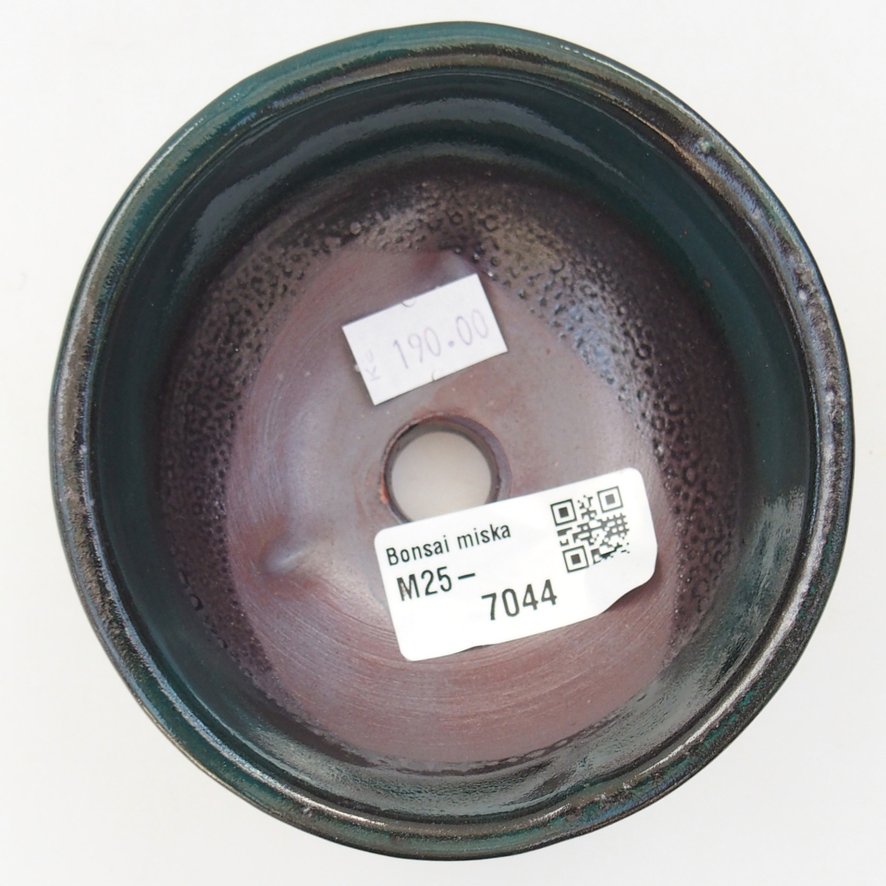 Keramická miska na bonsaje 9,5 x 9,5 x 5 cm, zelená