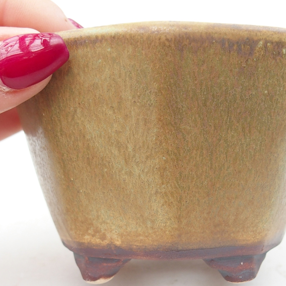 Keramická bonsai miska 8,5 x 8,5 x 6 cm, farba zelená