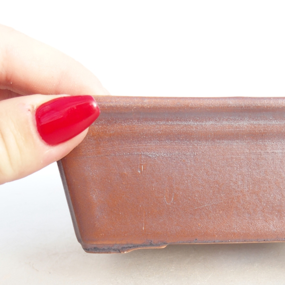 Keramická bonsajová miska 11,5 x 8,5 x 4,5 cm, farba kovu