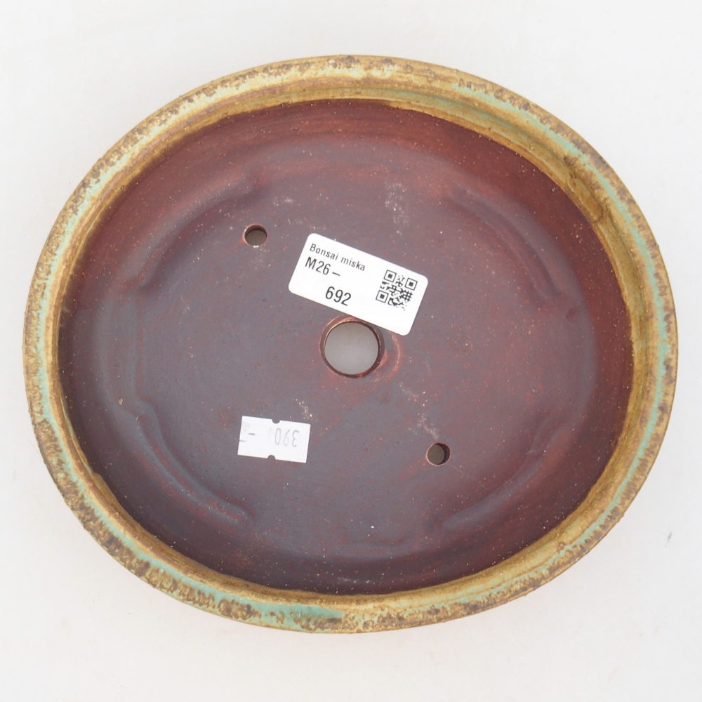 Keramická bonsajová miska 25 x 20 x 7,5 cm, zelená