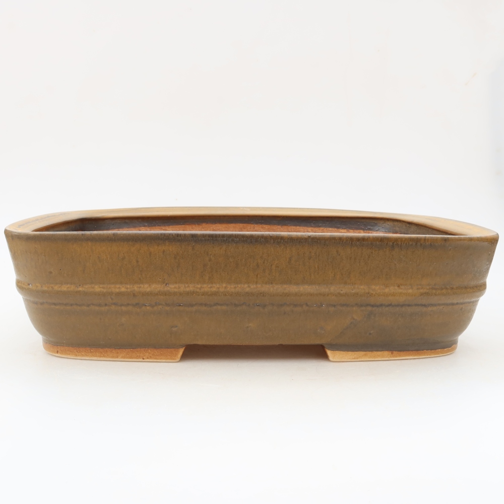 Keramická miska na bonsai 30 x 24,5 x 7,5 cm, farba hnedá