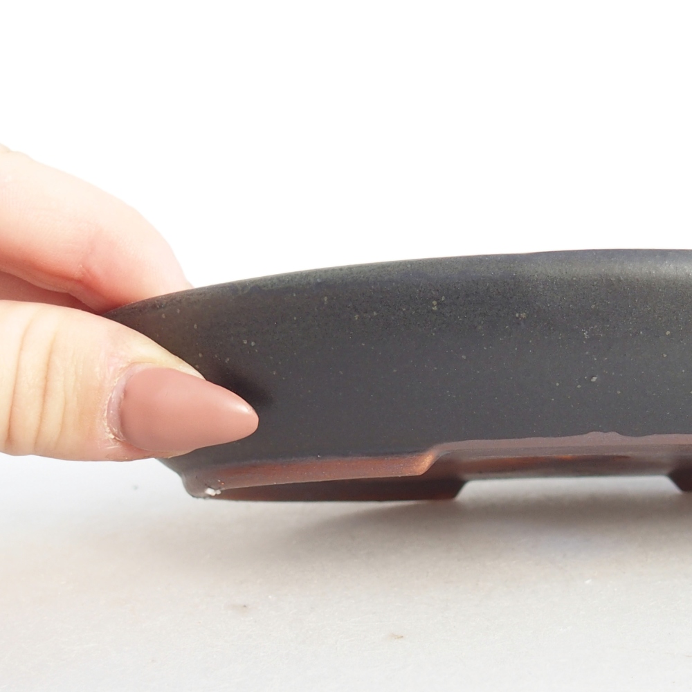 Keramická miska na bonsaje 15,5 x 11 x 2,5 cm, sivá