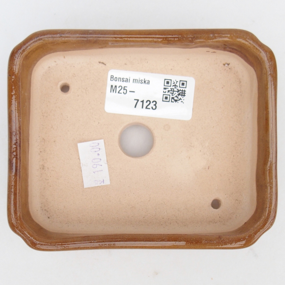 Keramická miska na bonsaje 11 x 9 x 3 cm, hnedá