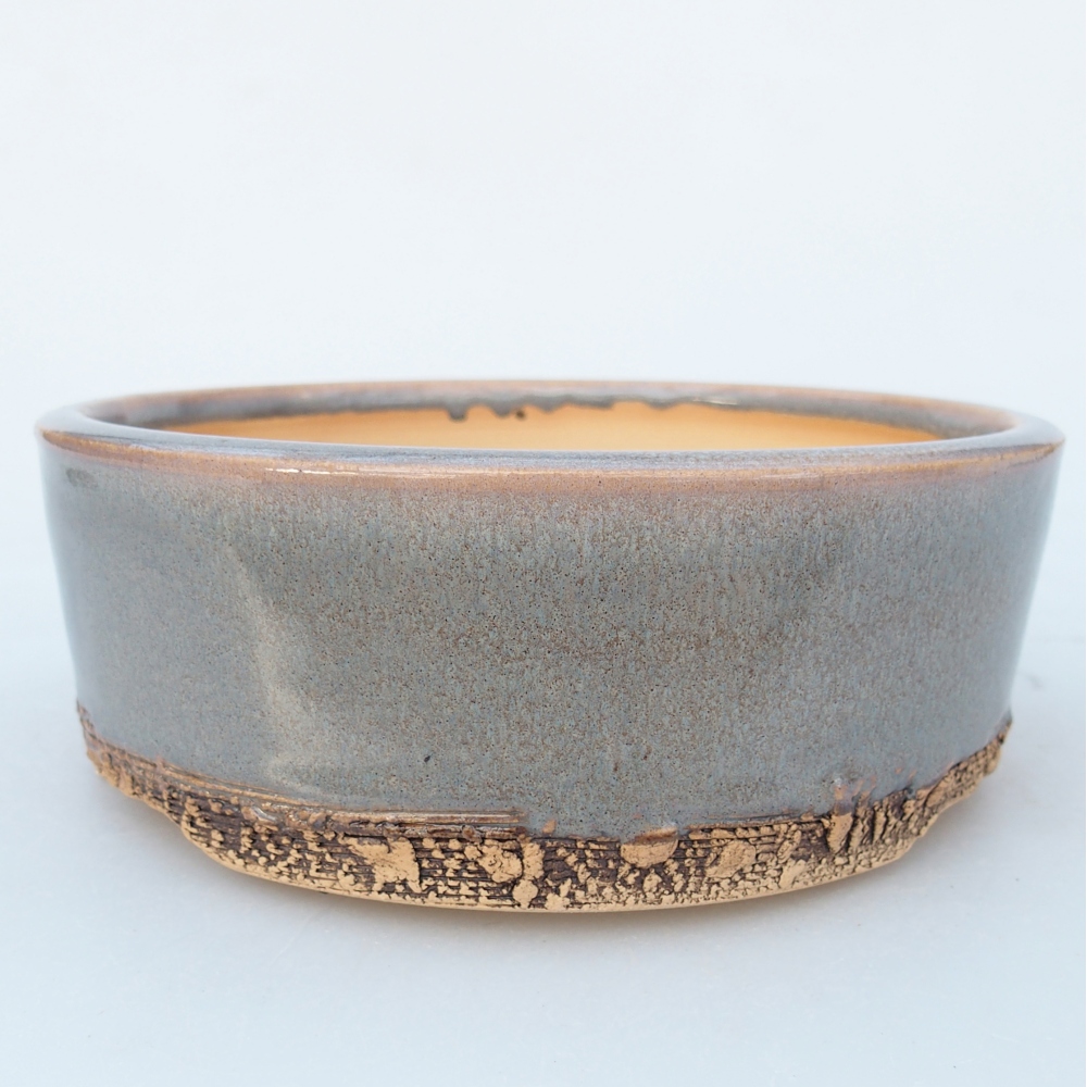 Keramická miska na bonsaje 16 x 16 x 5,5 cm, sivá