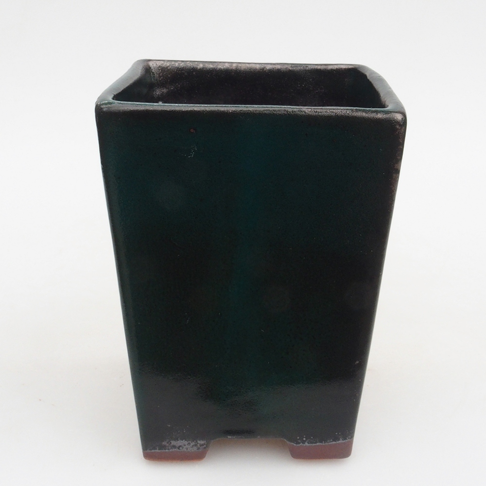 Keramická bonsai miska 9 x 9 x 12,5 cm, farba zelená