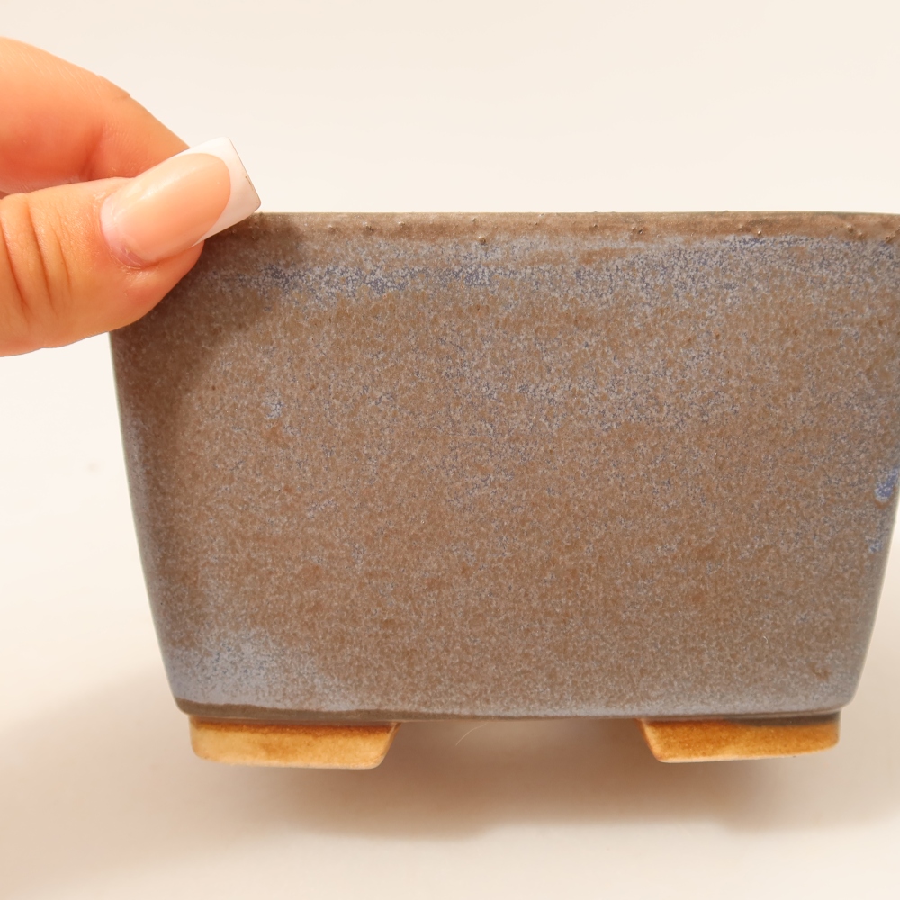 Keramická miska na bonsai 13 x 13 x 8 cm, farba modrá