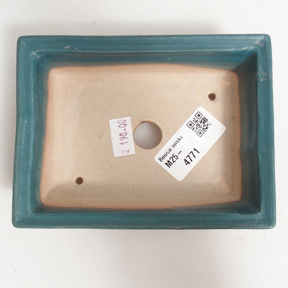 Keramická bonsai miska 13 x 10 x 4 cm, farba  modra