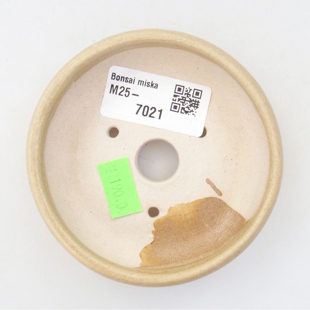 Keramická miska na bonsaje 9 x 9 x 2,5 cm, farba béžová