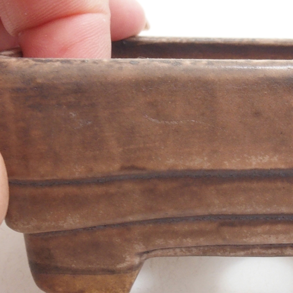 Keramická bonsai miska 9 x 7,5 x 3,5 cm, farba hnedá