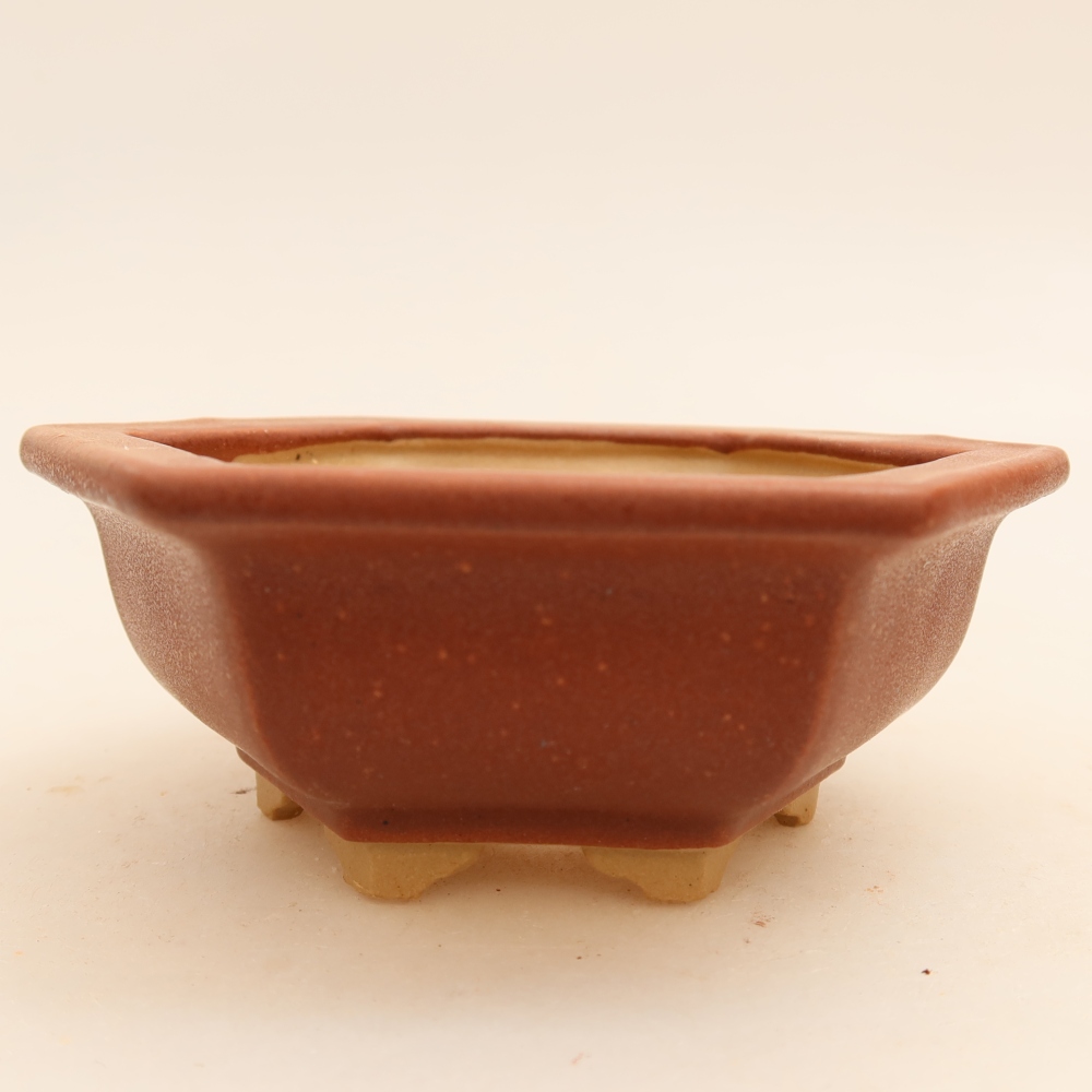 Keramická miska na bonsai 12 x 10,5 x 4 cm, farba vínová