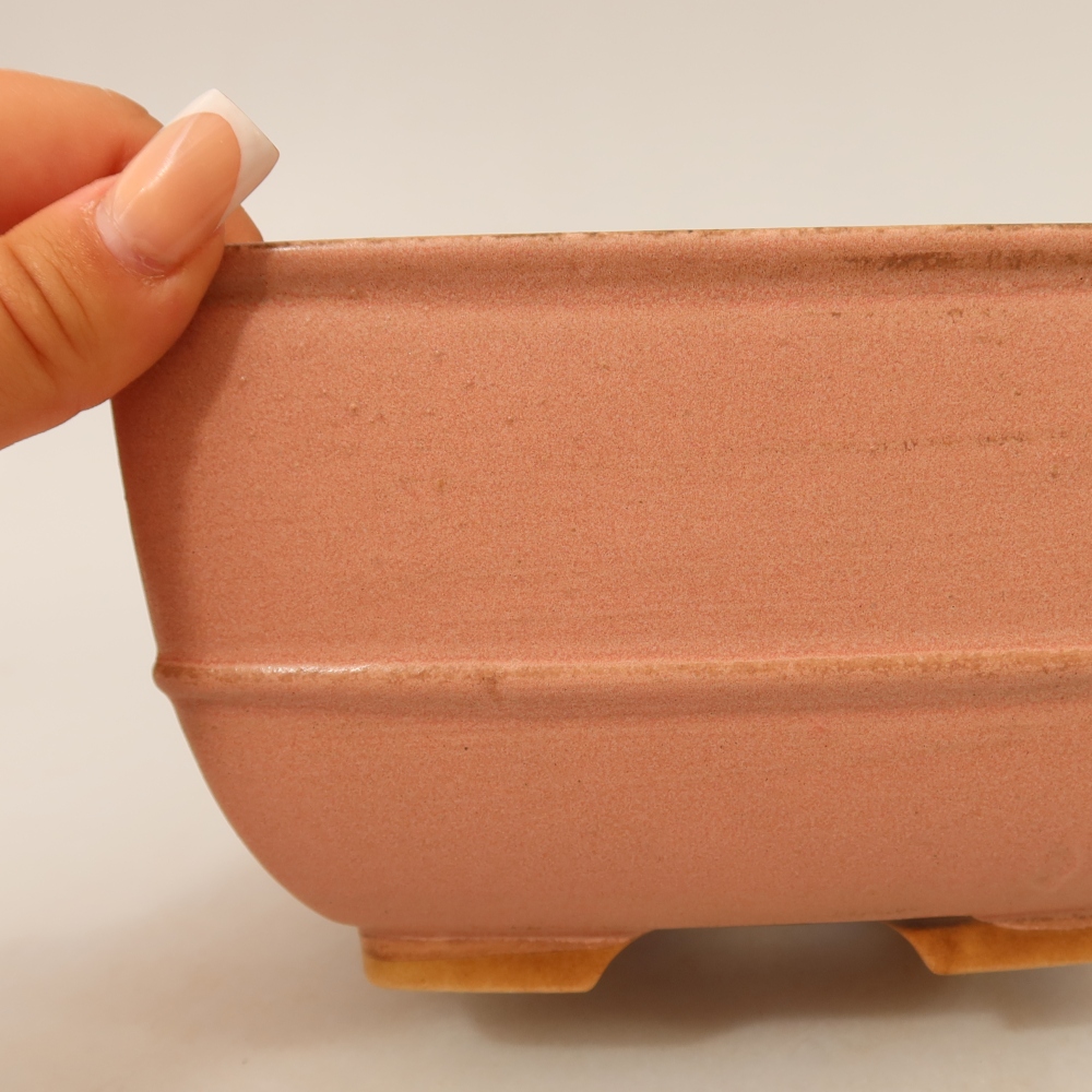 Keramická miska na bonsai 16,5 x 16,5 x 9,5 cm, farba ružová