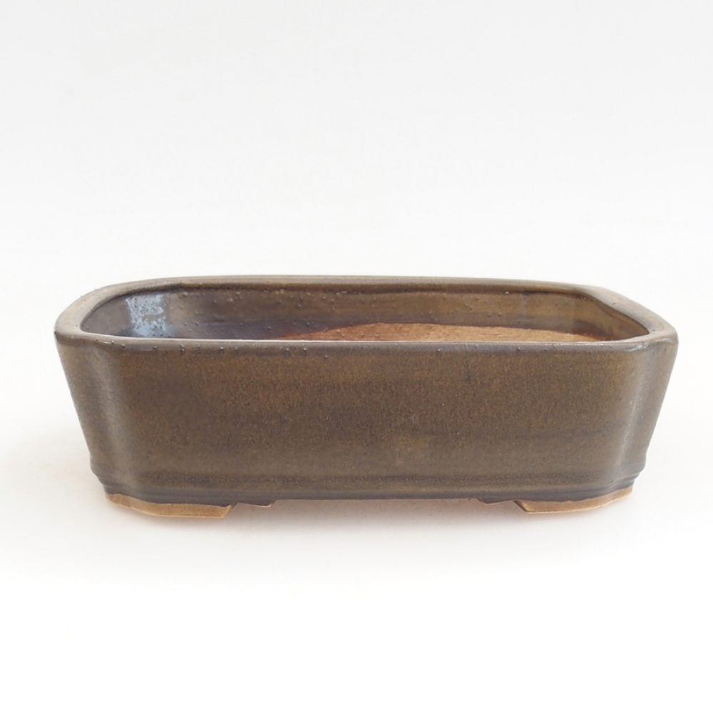 Keramická miska na bonsaje 21 x 18 x 6 cm, hnedá