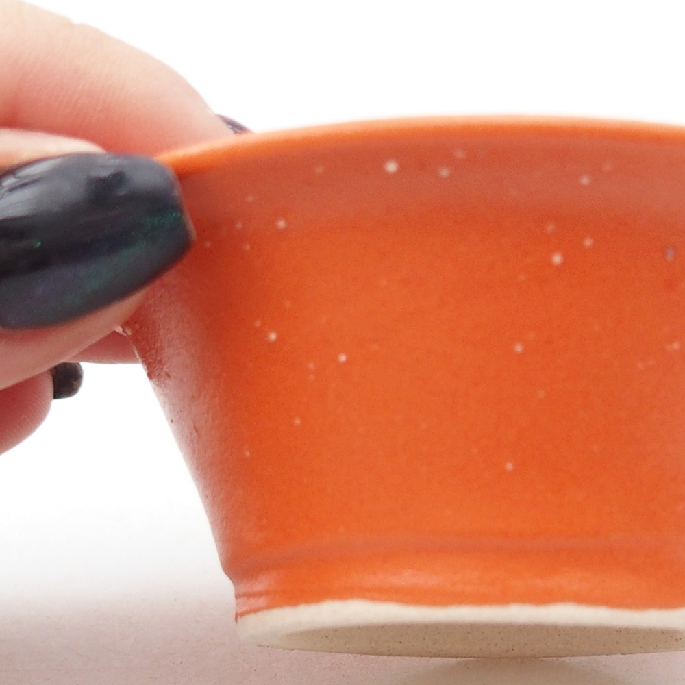 Mini bonsajová miska 7,5 x 7,5 x 3 cm, oranžová