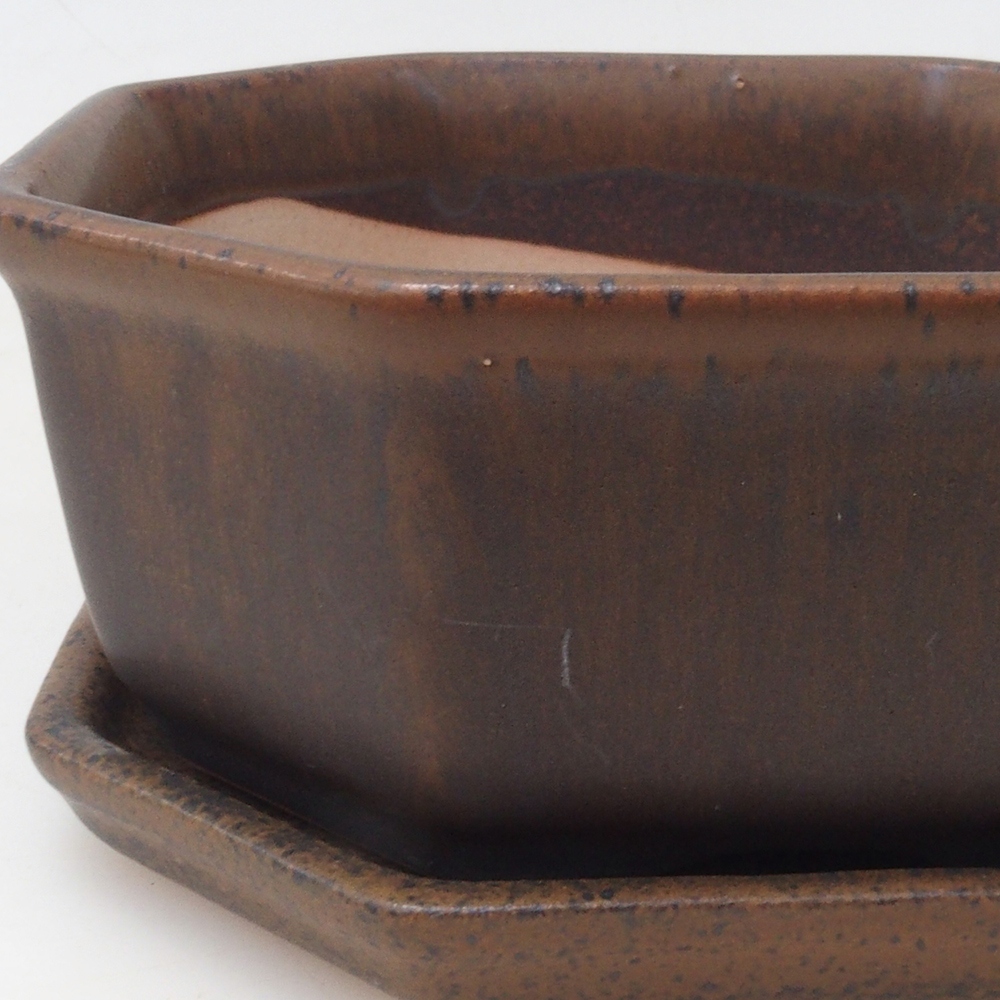 Bonsai miska + podmiska H01 - 12x9x5 cm