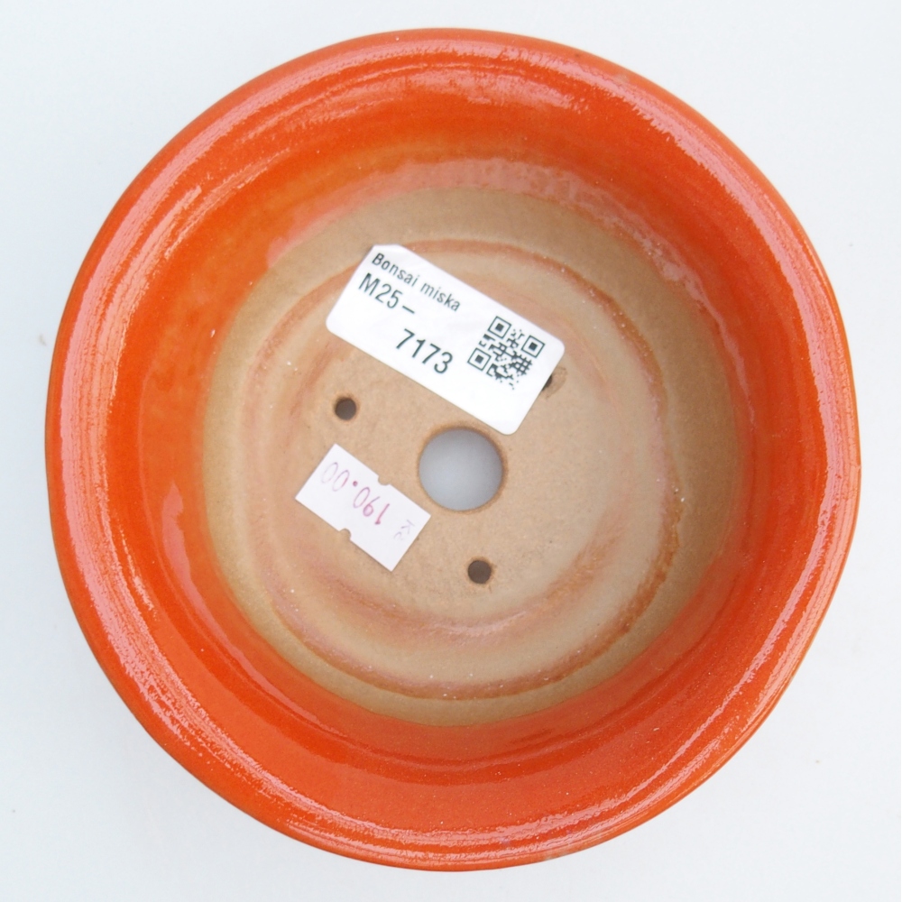 Keramická miska na bonsaje 13 x 13 x 5 cm, oranžová