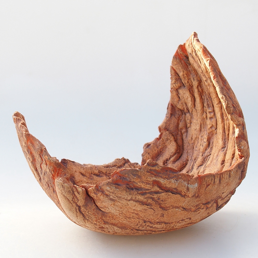 Keramická mušľa 14 x 11 x 12,5 cm , farba oranžová